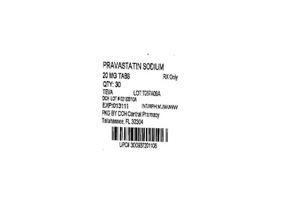 20mg Label - Pravastatin 20mg(Teva)1106
